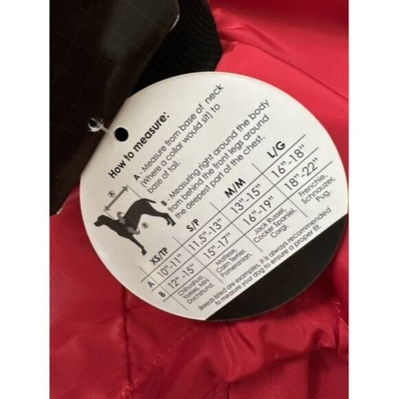 silver paw dog Red Rain Coat Size Medium Full Zip Bungee Cord Eliminate Mold - Picture 11 of 15